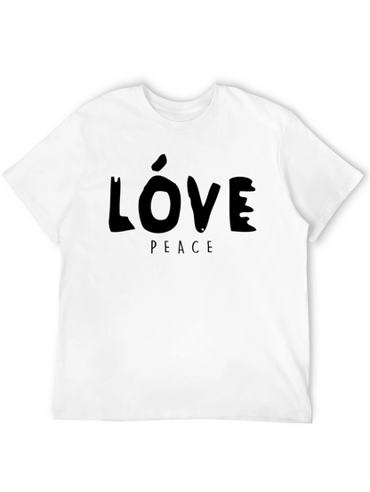 Love & Peace Graphic Black T-Shirt