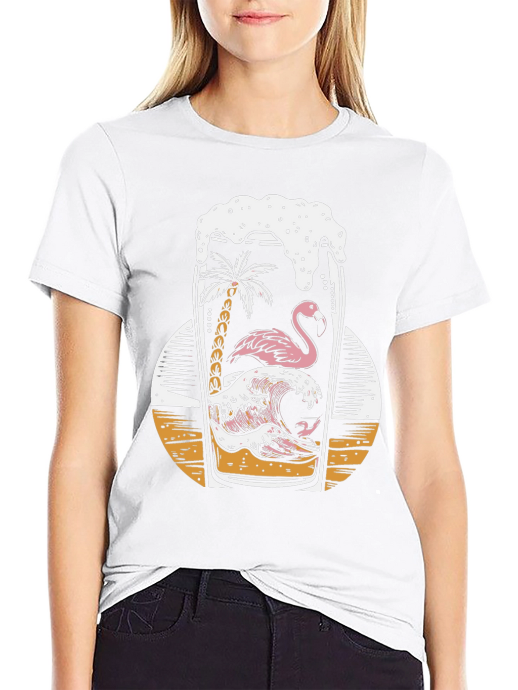Tropical Flamingo Beer T-Shirt