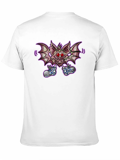 Cartoon Bat Graphic Tee - Funky Black T-Shirt