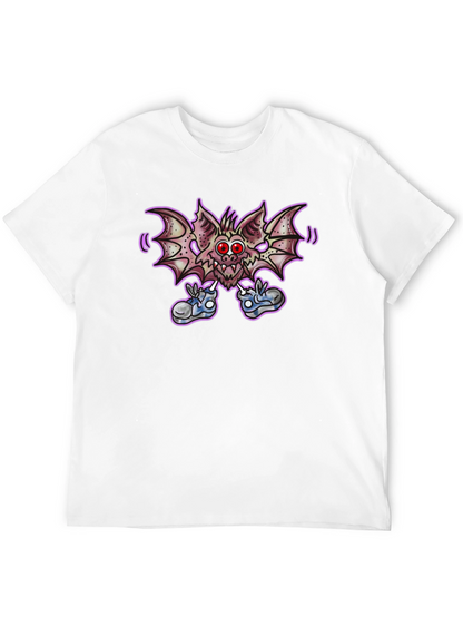 Cartoon Bat Graphic Tee - Funky Black T-Shirt