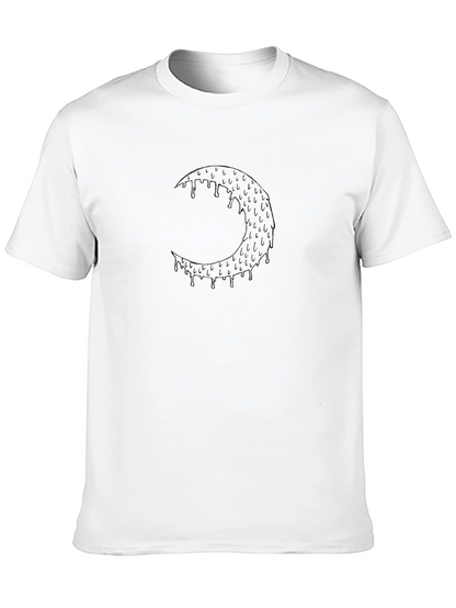 Dripping Moon Graphic Tee - Unisex Black T-Shirt