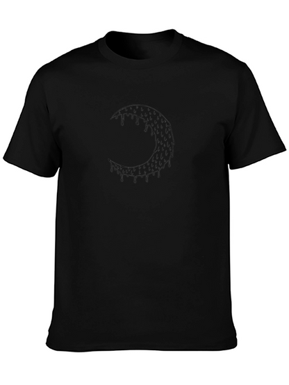 Dripping Moon Graphic Tee - Unisex Black T-Shirt