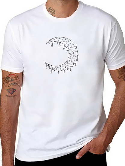 Dripping Moon Graphic Tee - Unisex Black T-Shirt