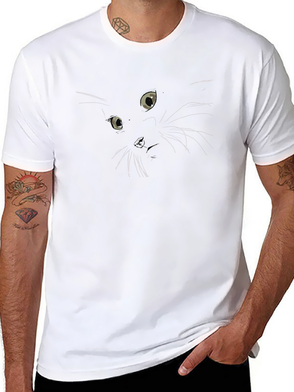 Mens Black Cat Graphic Tee
