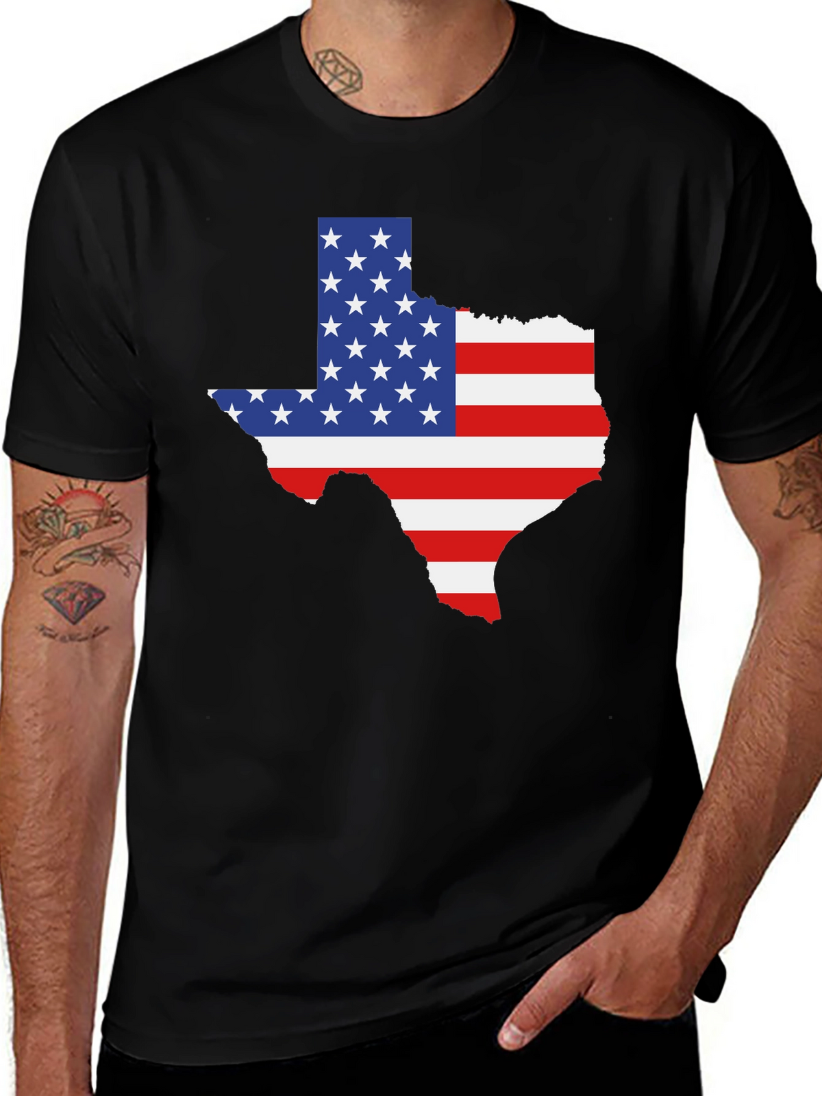 Texas Flag Graphic Tee - Black