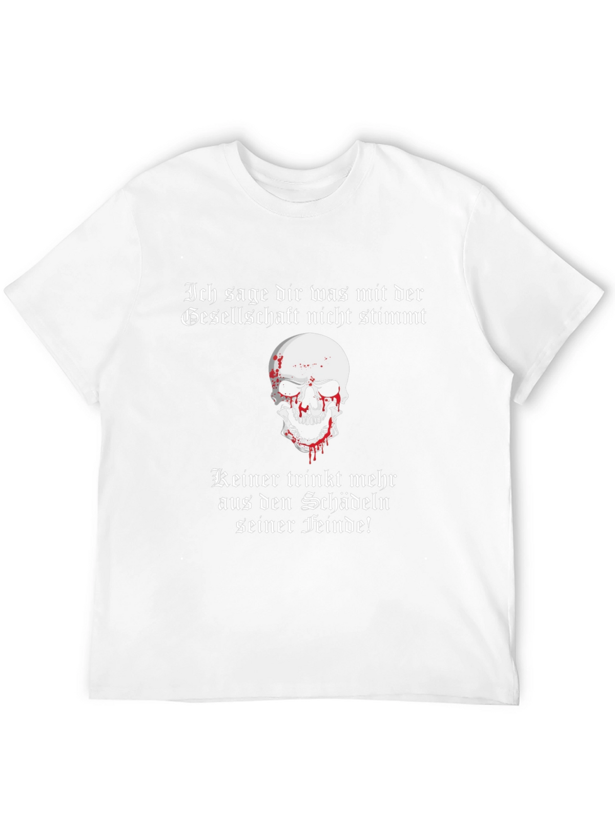 Edgy Skull Graphic T-Shirt - Society Slogan