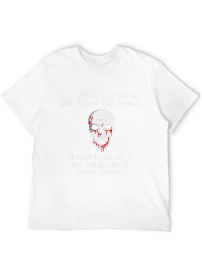 Edgy Skull Graphic T-Shirt - Society Slogan