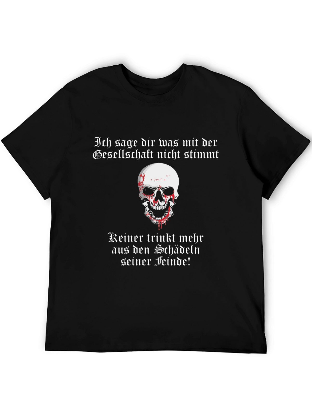 Edgy Skull Graphic T-Shirt - Society Slogan