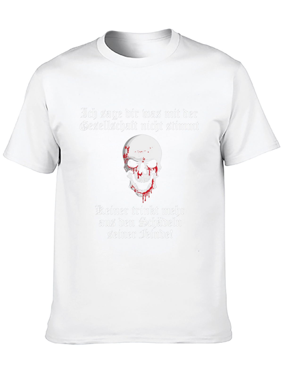 Edgy Skull Graphic T-Shirt - Society Slogan