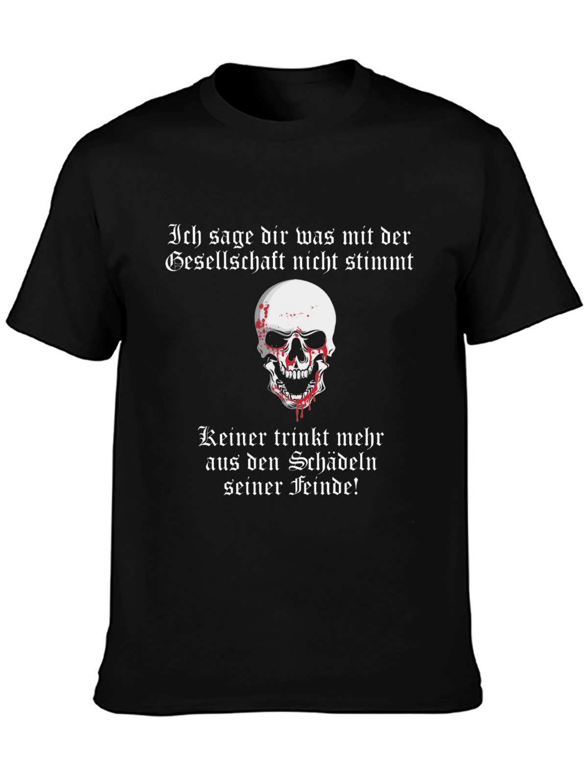 Edgy Skull Graphic T-Shirt - Society Slogan