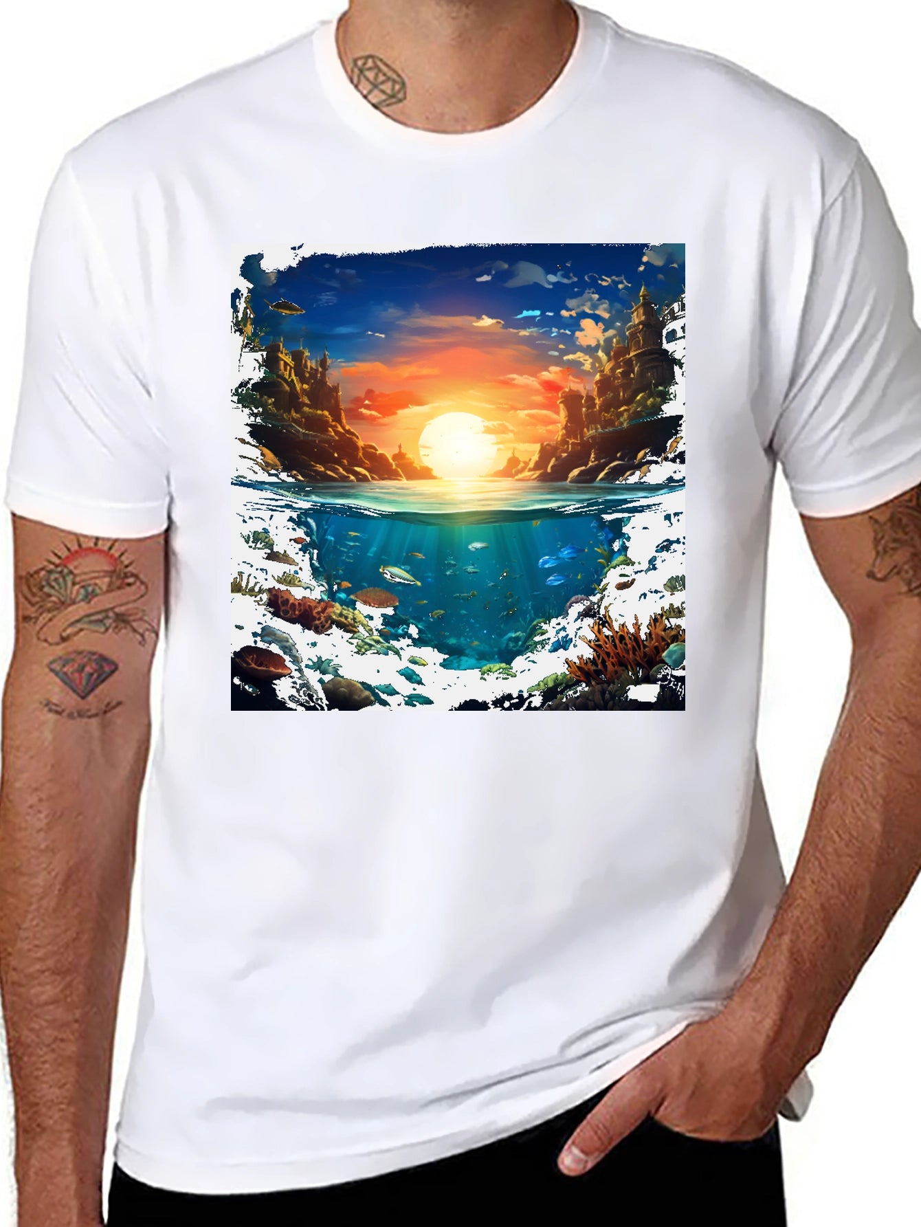 Ocean & Sky Graphic Tee - Unique Design!