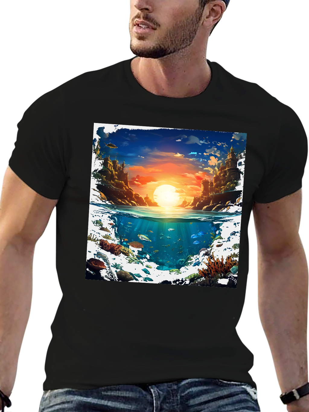 Ocean & Sky Graphic Tee - Unique Design!