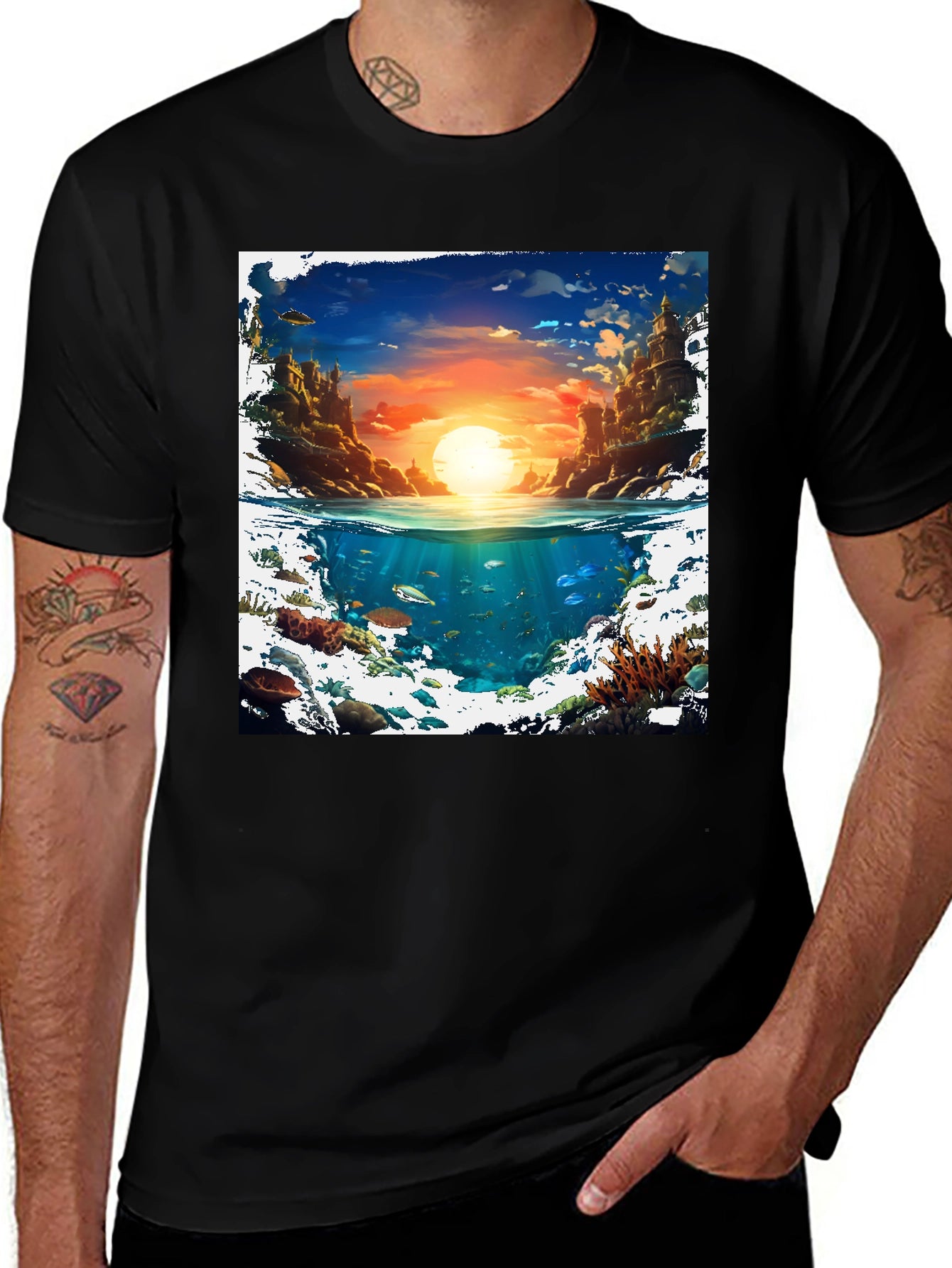 Ocean & Sky Graphic Tee - Unique Design!