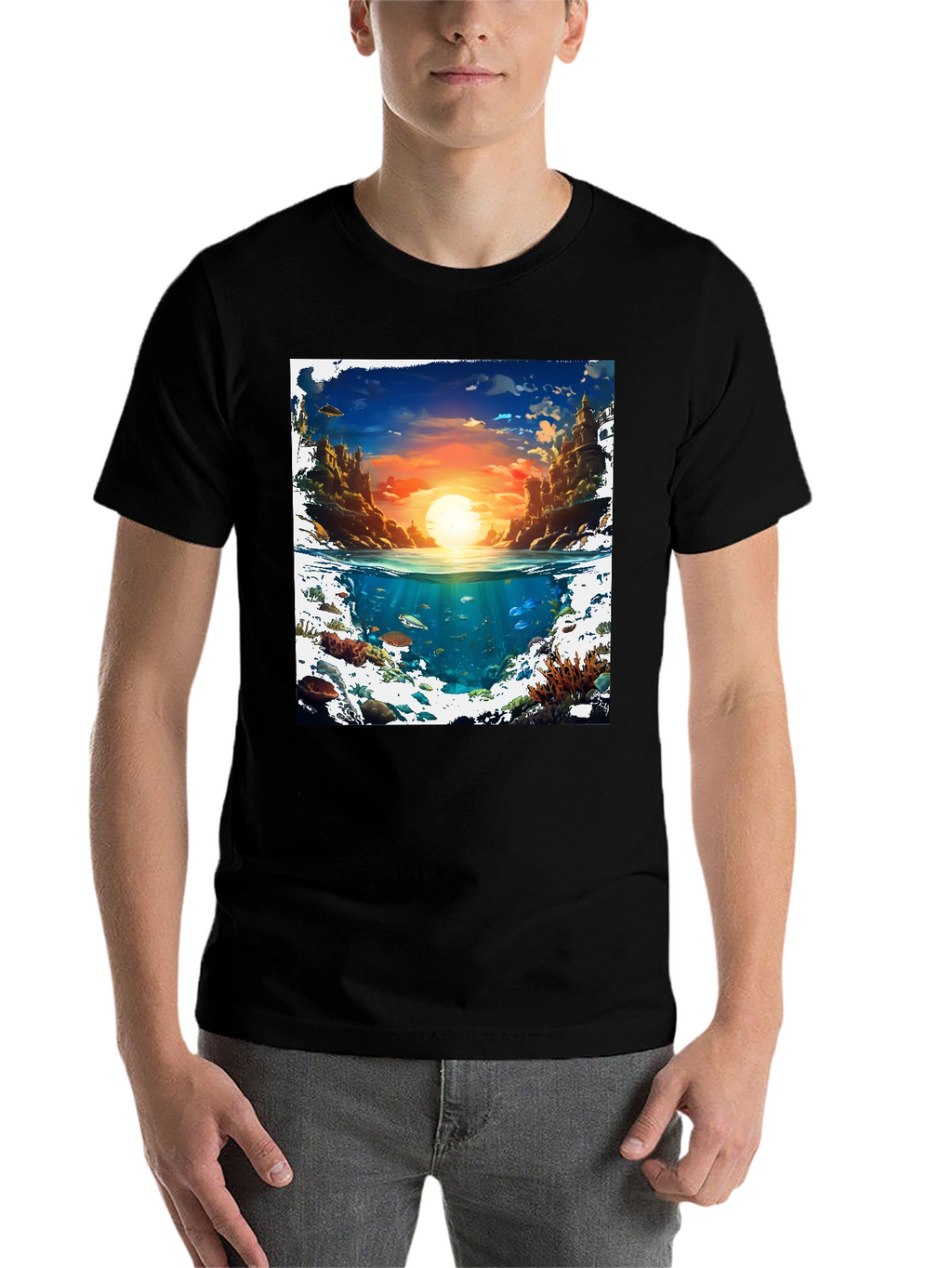 Ocean & Sky Graphic Tee - Unique Design!