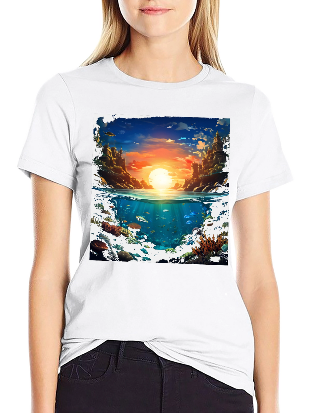 Ocean & Sky Graphic Tee - Unique Design!