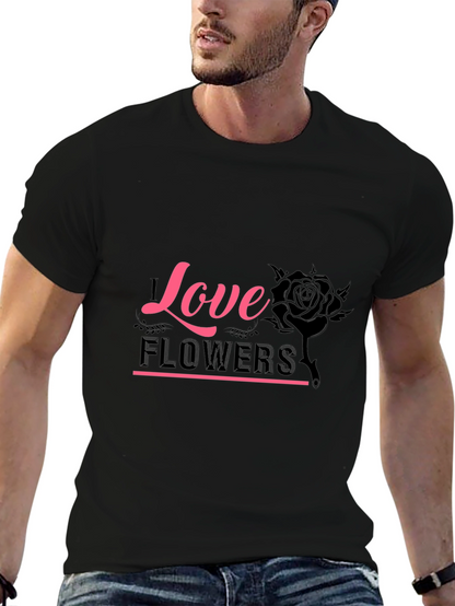 Love Flowers Graphic Tee - Black