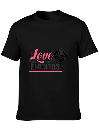 Love Flowers Graphic Tee - Black