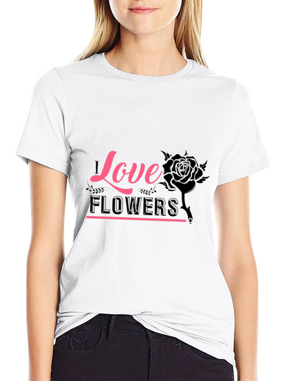 Love Flowers Graphic Tee - Black