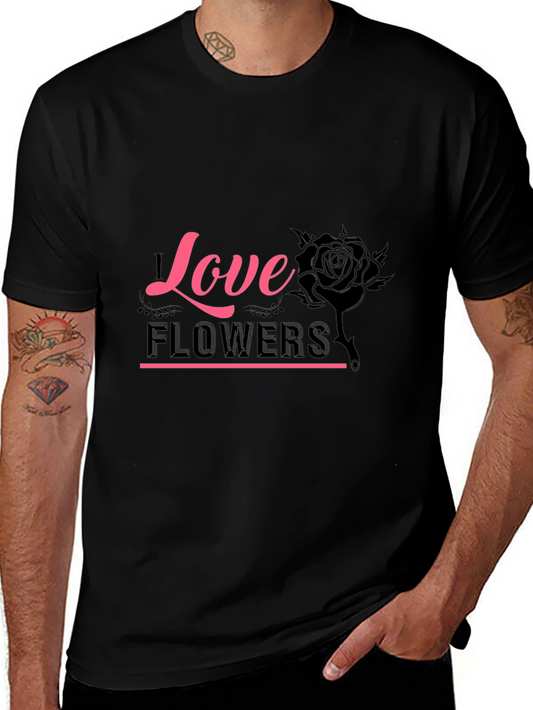 Love Flowers Graphic Tee - Black
