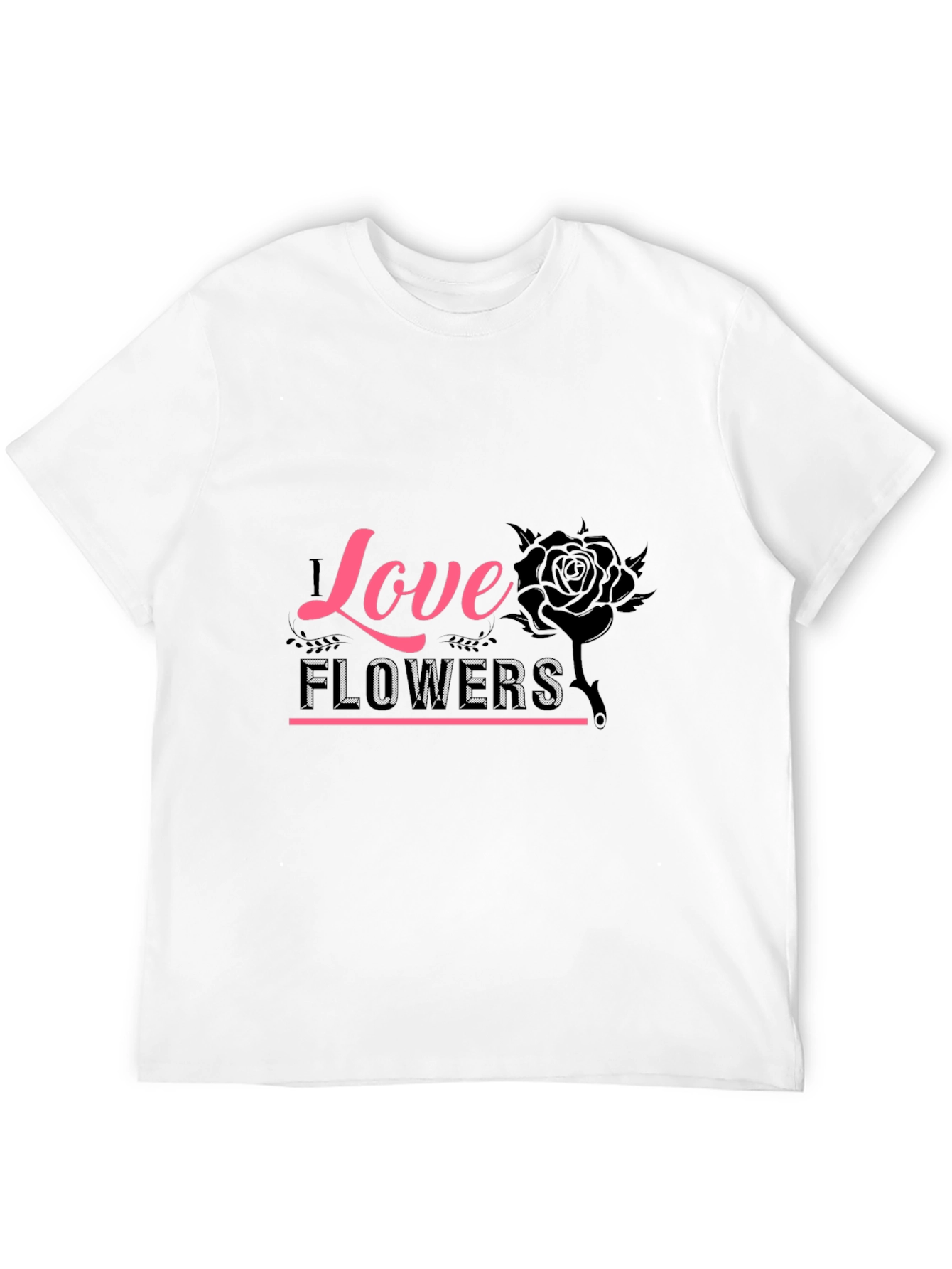 Love Flowers Graphic Tee - Black