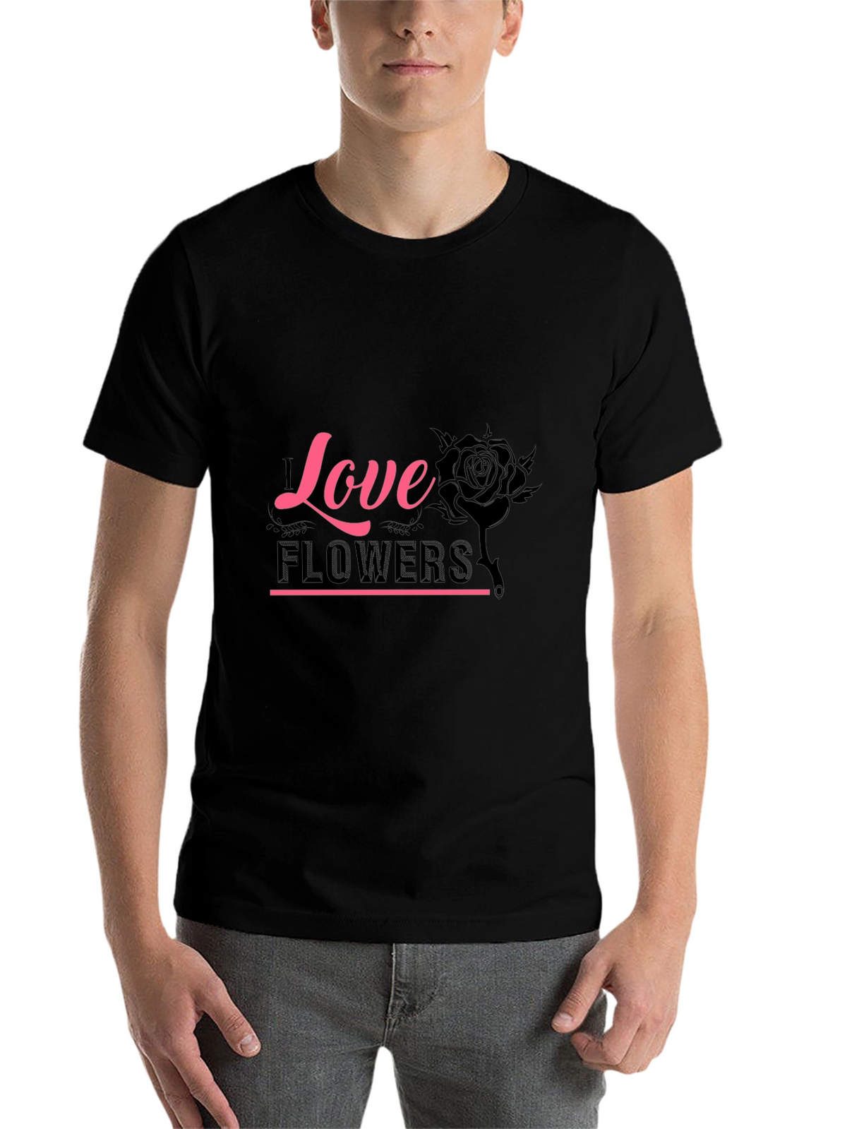 Love Flowers Graphic Tee - Black