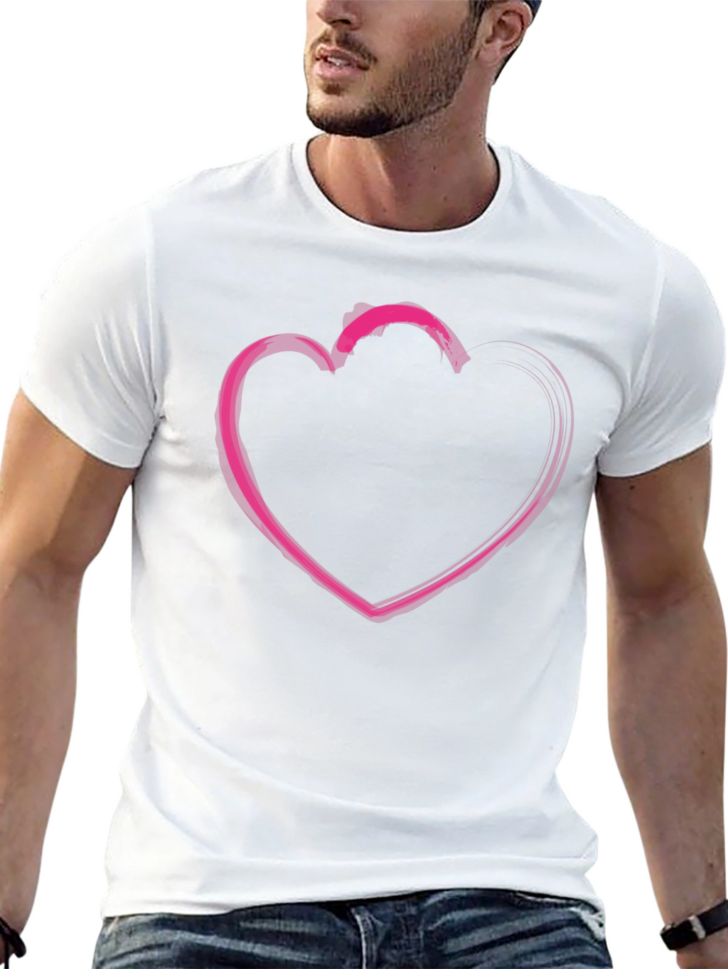 Heart Graphic T-Shirt - Casual Black Tee