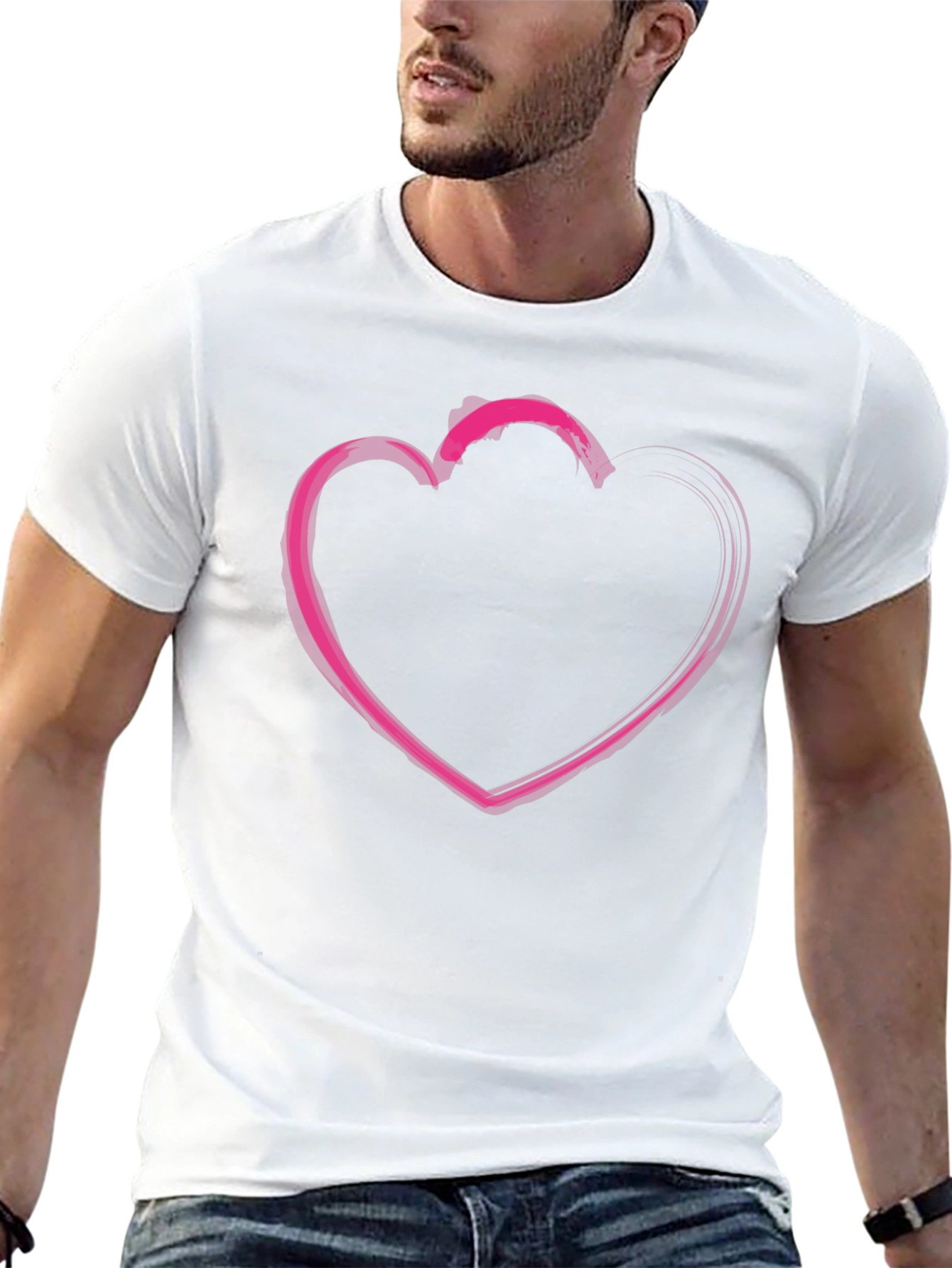 Heart Graphic T-Shirt - Casual Black Tee