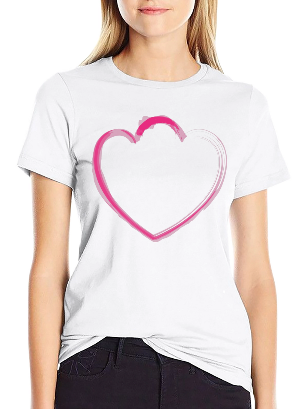 Heart Graphic T-Shirt - Casual Black Tee
