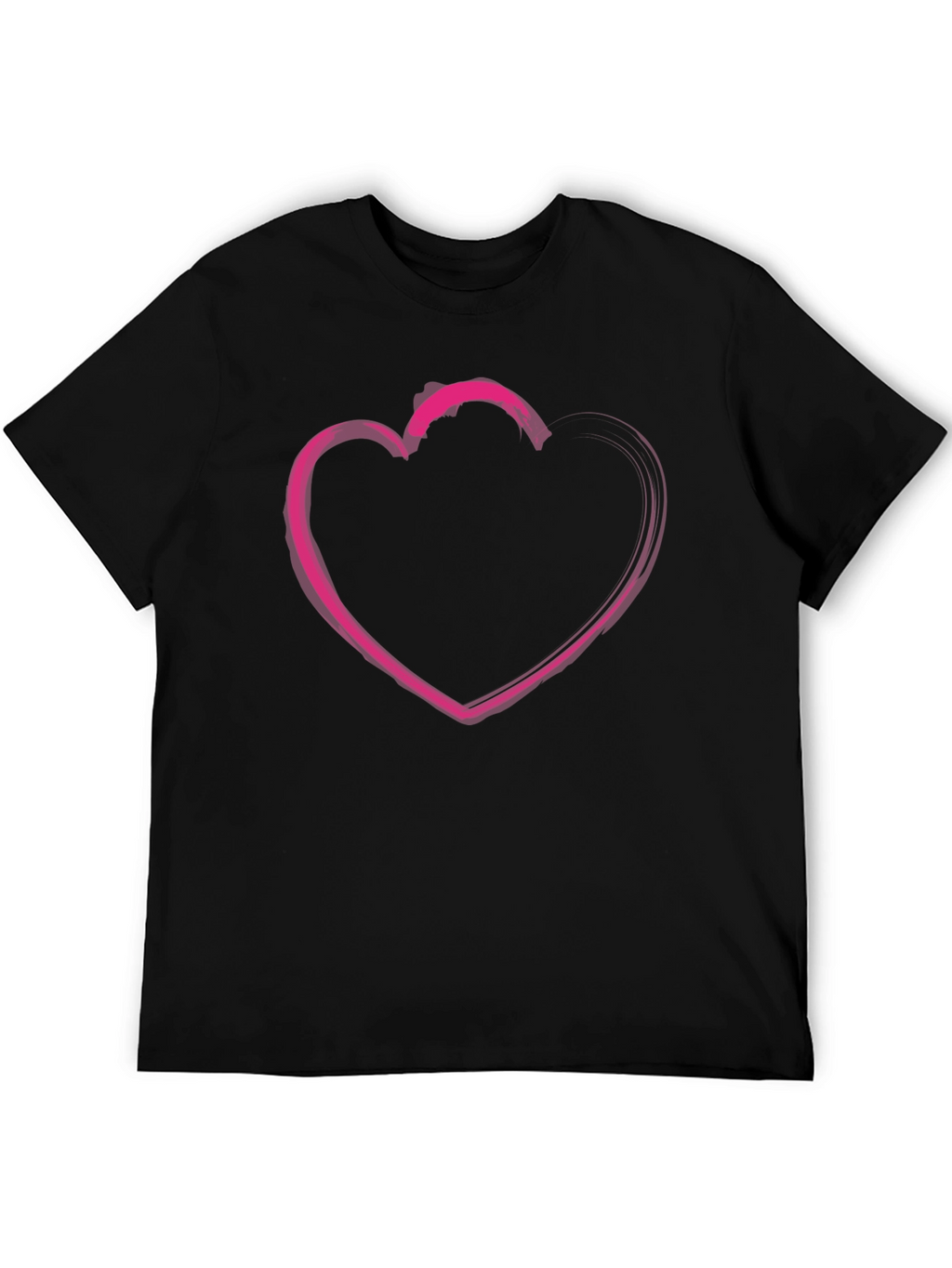 Heart Graphic T-Shirt - Casual Black Tee