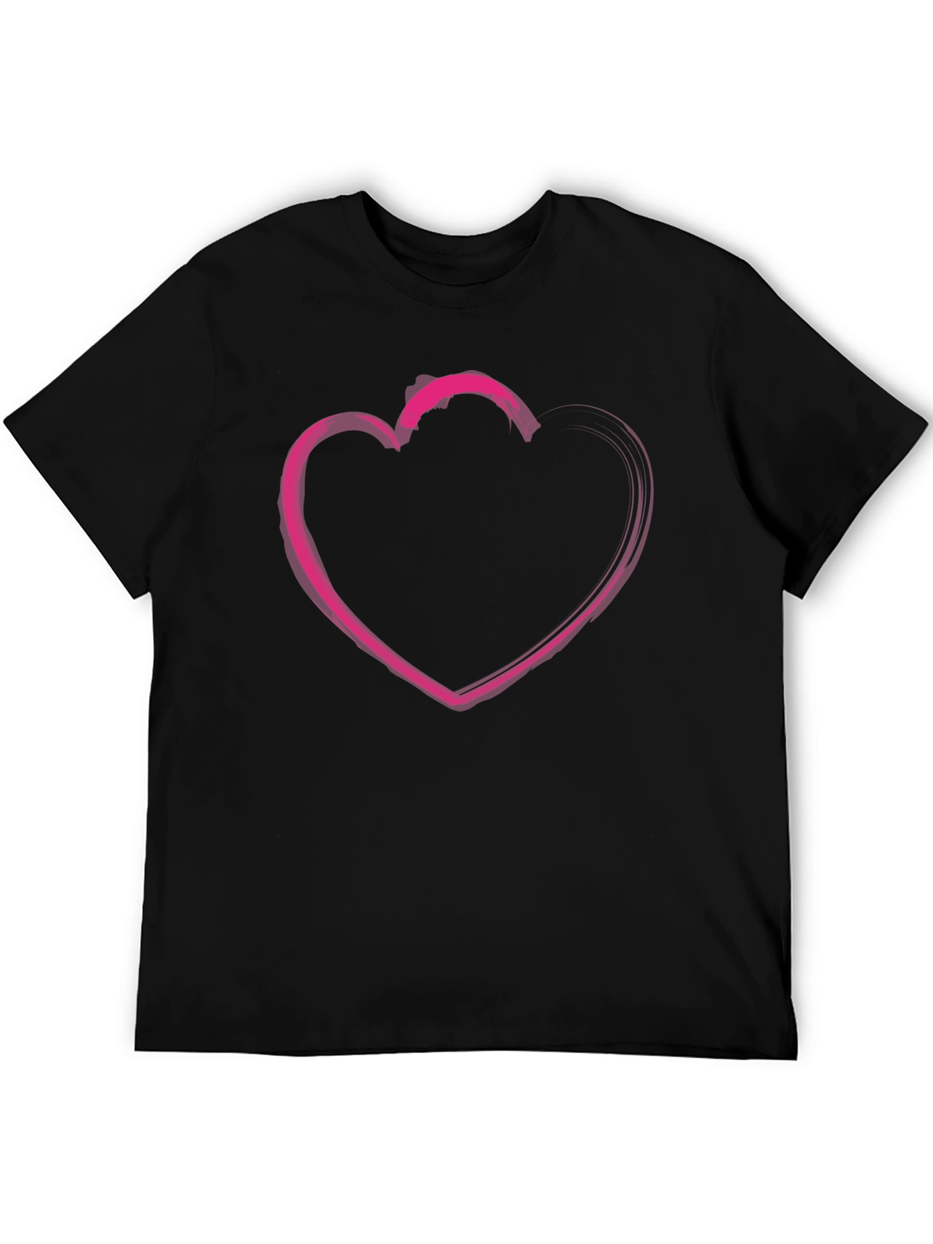 Heart Graphic T-Shirt - Casual Black Tee