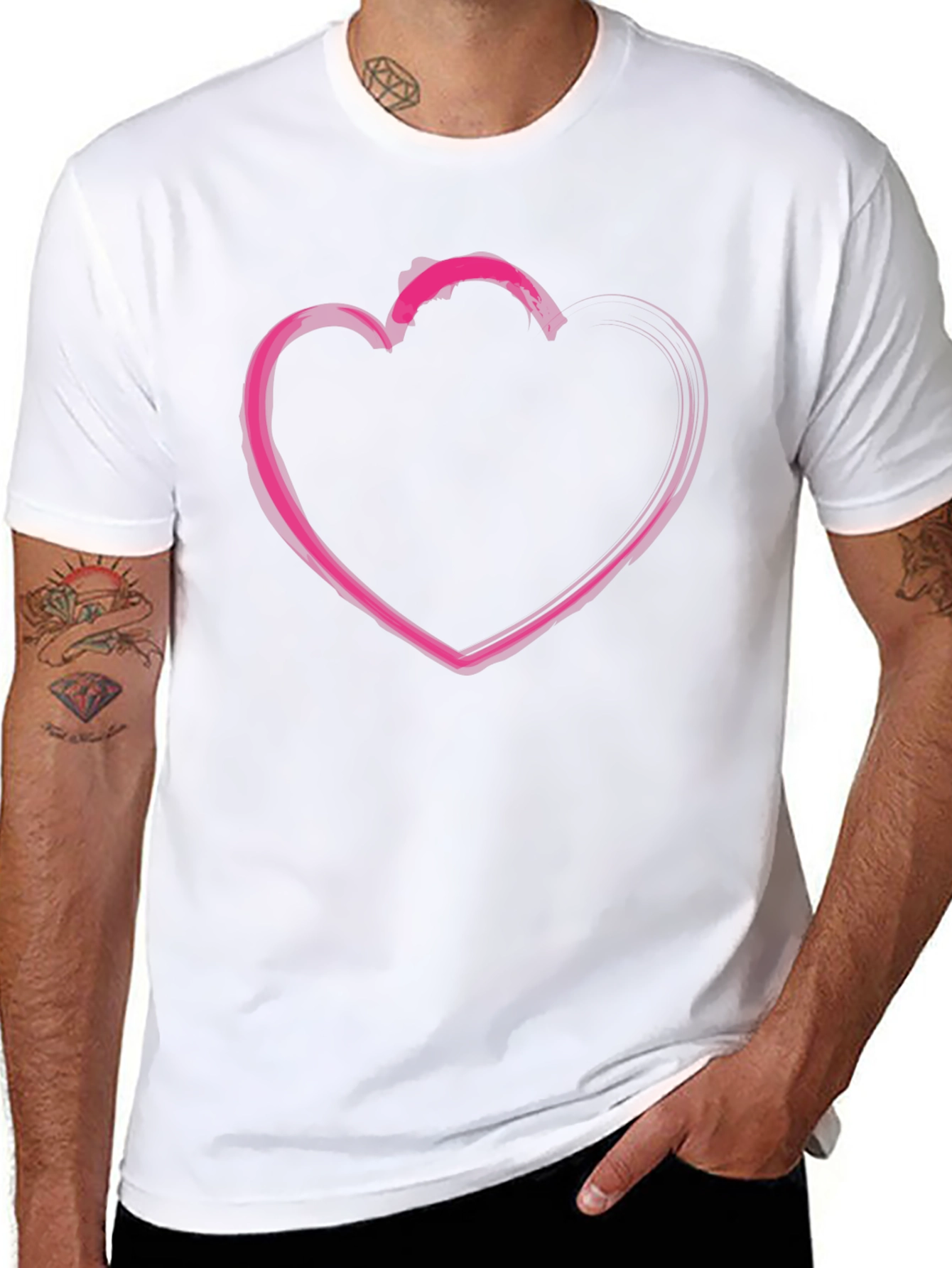 Heart Graphic T-Shirt - Casual Black Tee
