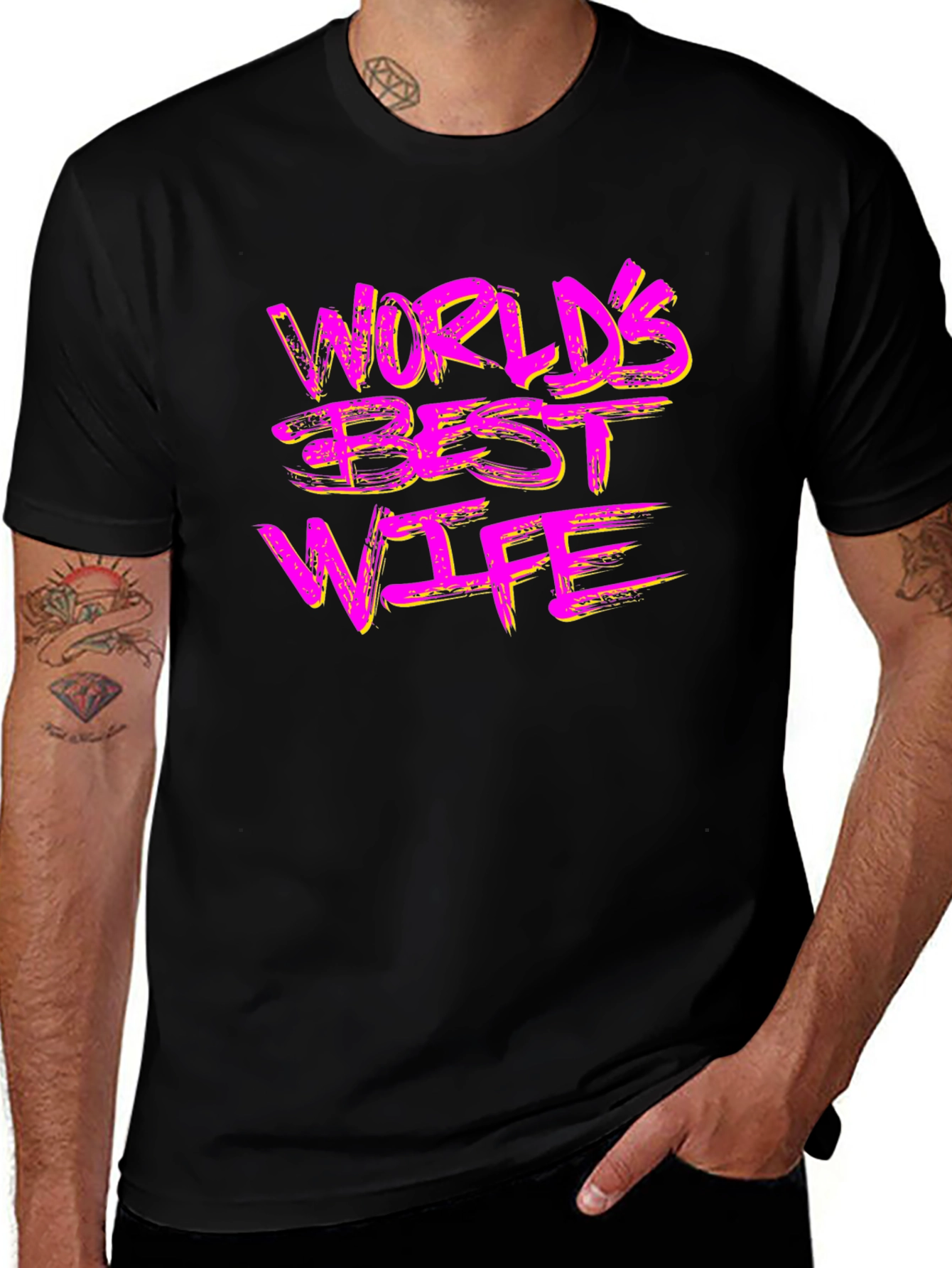 Worlds Best Wife Graphic Tee - Black Cotton T-Shirt