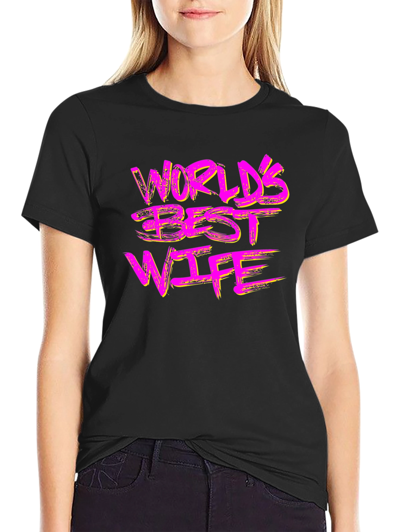 Worlds Best Wife Graphic Tee - Black Cotton T-Shirt