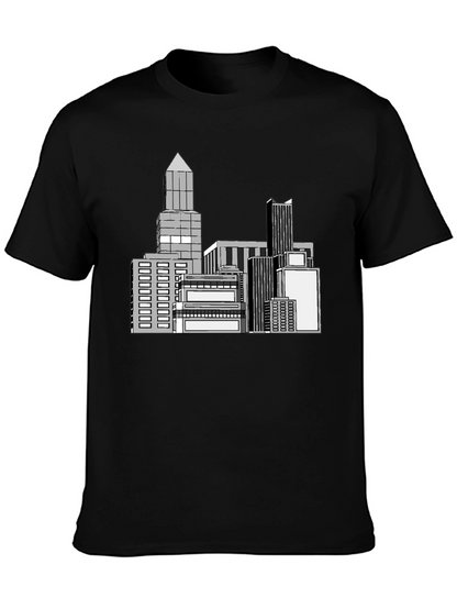 Cityscape Graphic Black T-Shirt