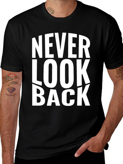 Never Look Back Graphic Print Black T-Shirt