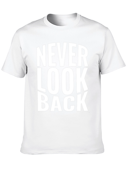 Never Look Back Graphic Print Black T-Shirt