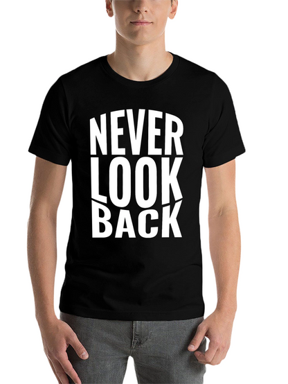 Never Look Back Graphic Print Black T-Shirt