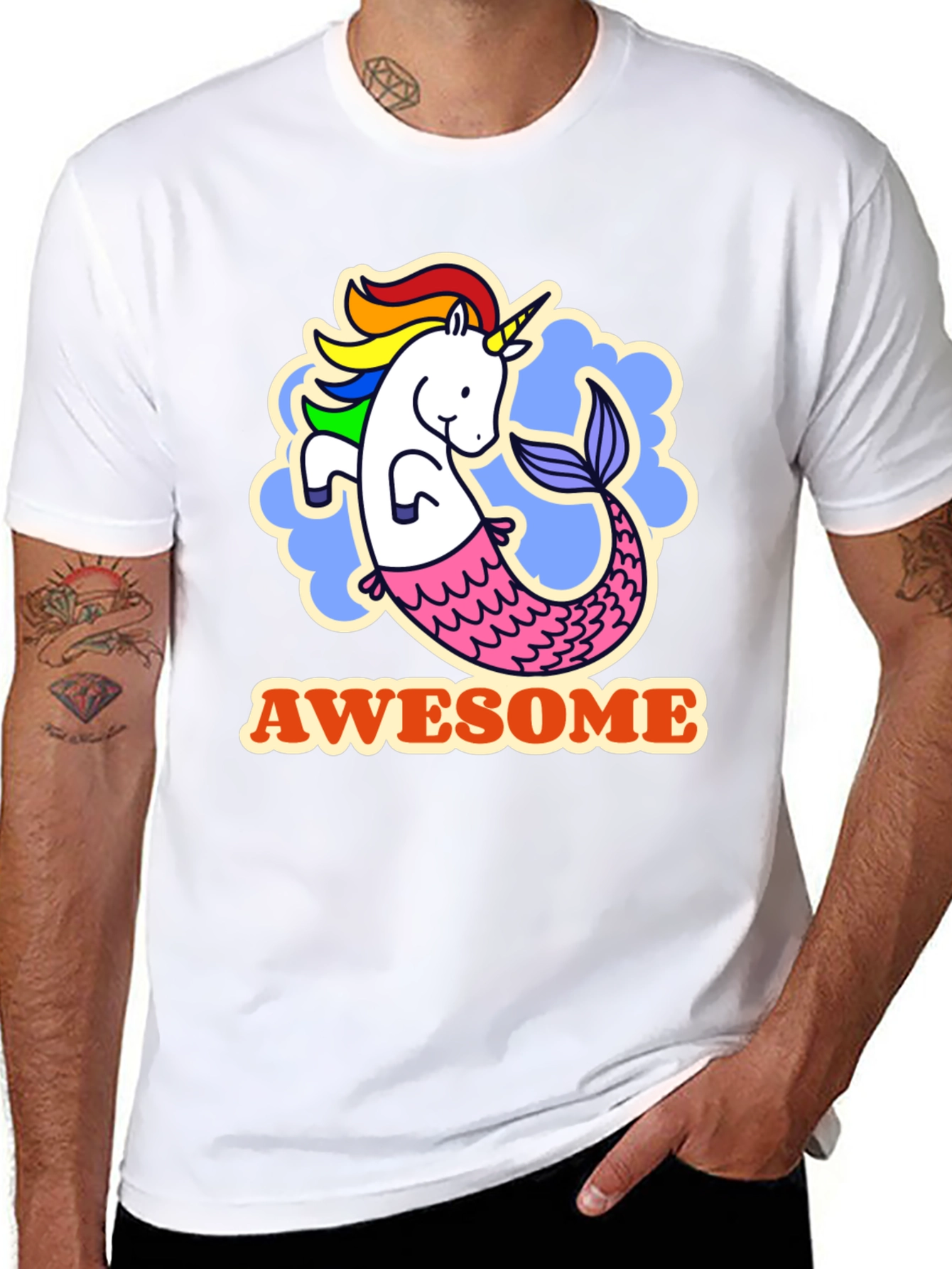 Awesome Unicorn Mermaid Graphic Tee