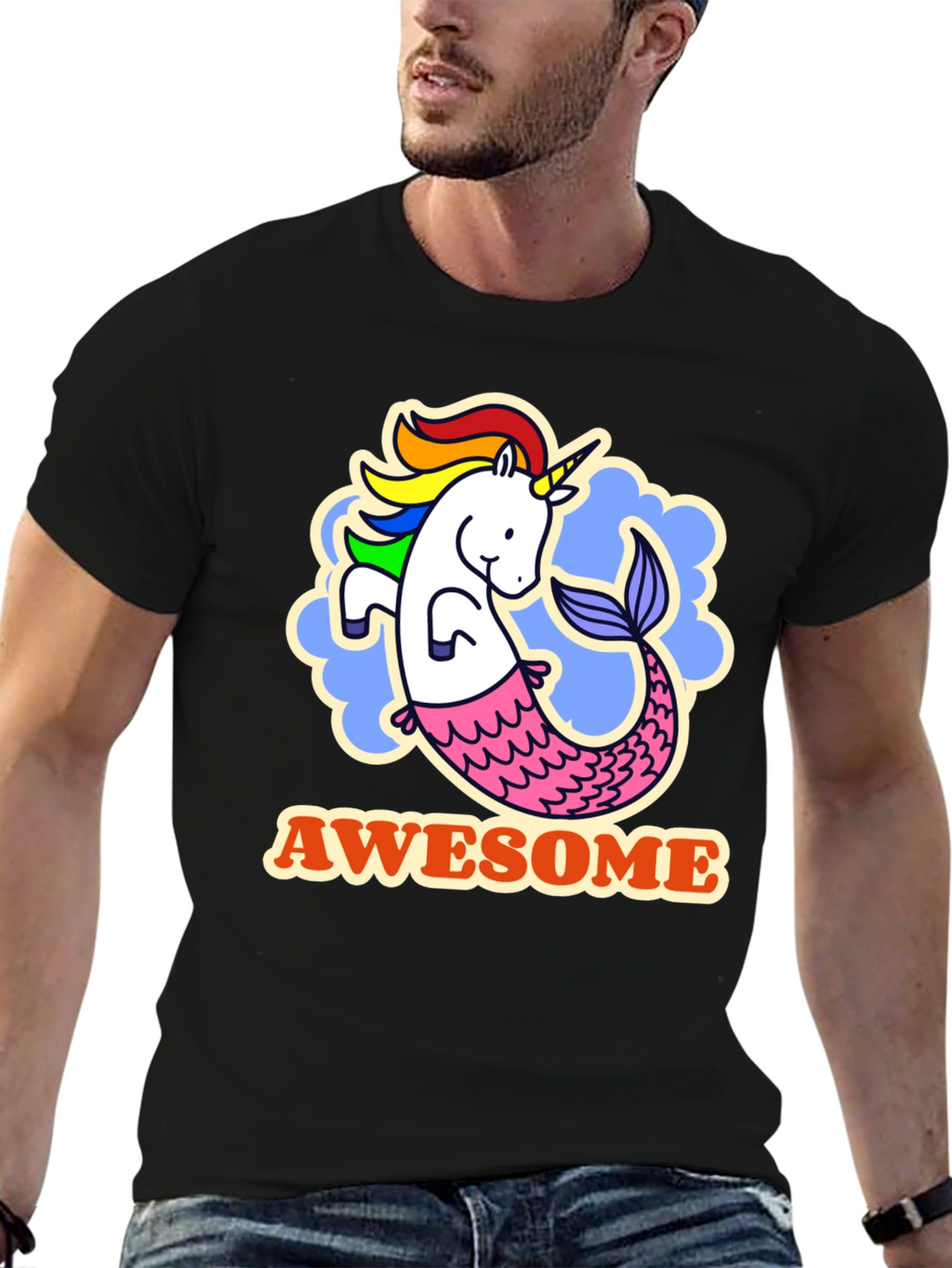 Awesome Unicorn Mermaid Graphic Tee