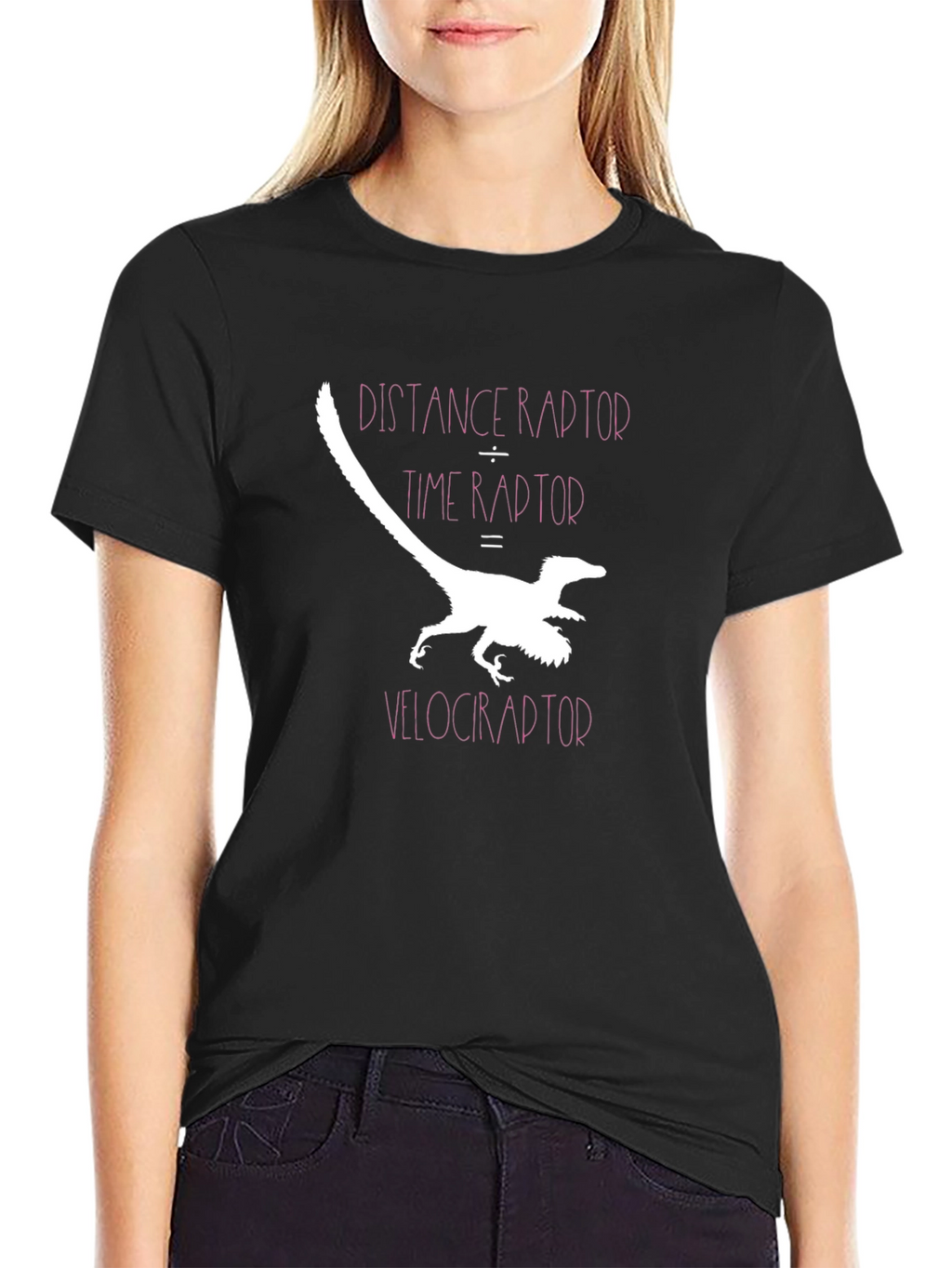 Velociraptor Science Humor Black Graphic Tee