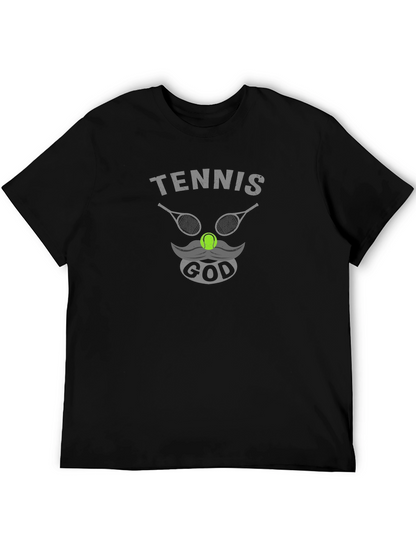 Tennis God Graphic Tee - Black