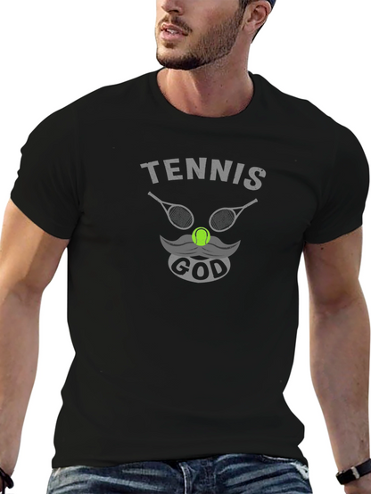 Tennis God Graphic Tee - Black