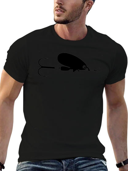 Fishing Lure Graphic T-Shirt - Black Cotton Tee