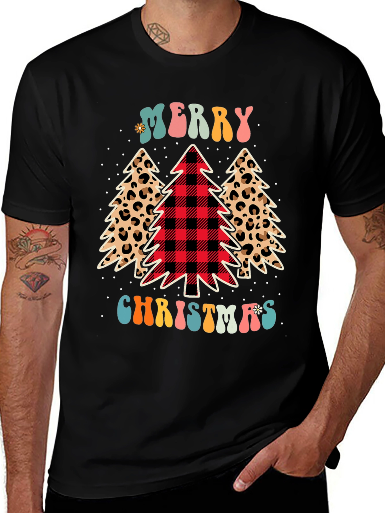 Merry Christmas Tree Graphic Tee