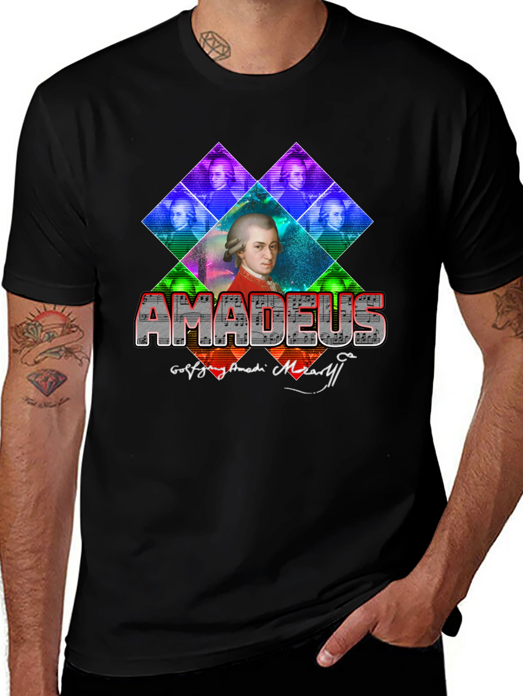 Amadeus Mozart Graphic T-Shirt - Classic Composer Tee