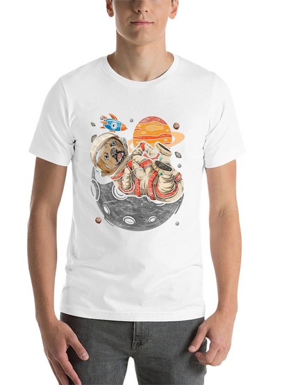 Astronaut Dog on the Moon Graphic Tee