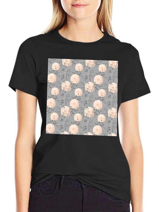 Floral Pattern Black Tee for Men
