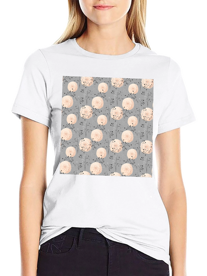 Floral Pattern Black Tee for Men
