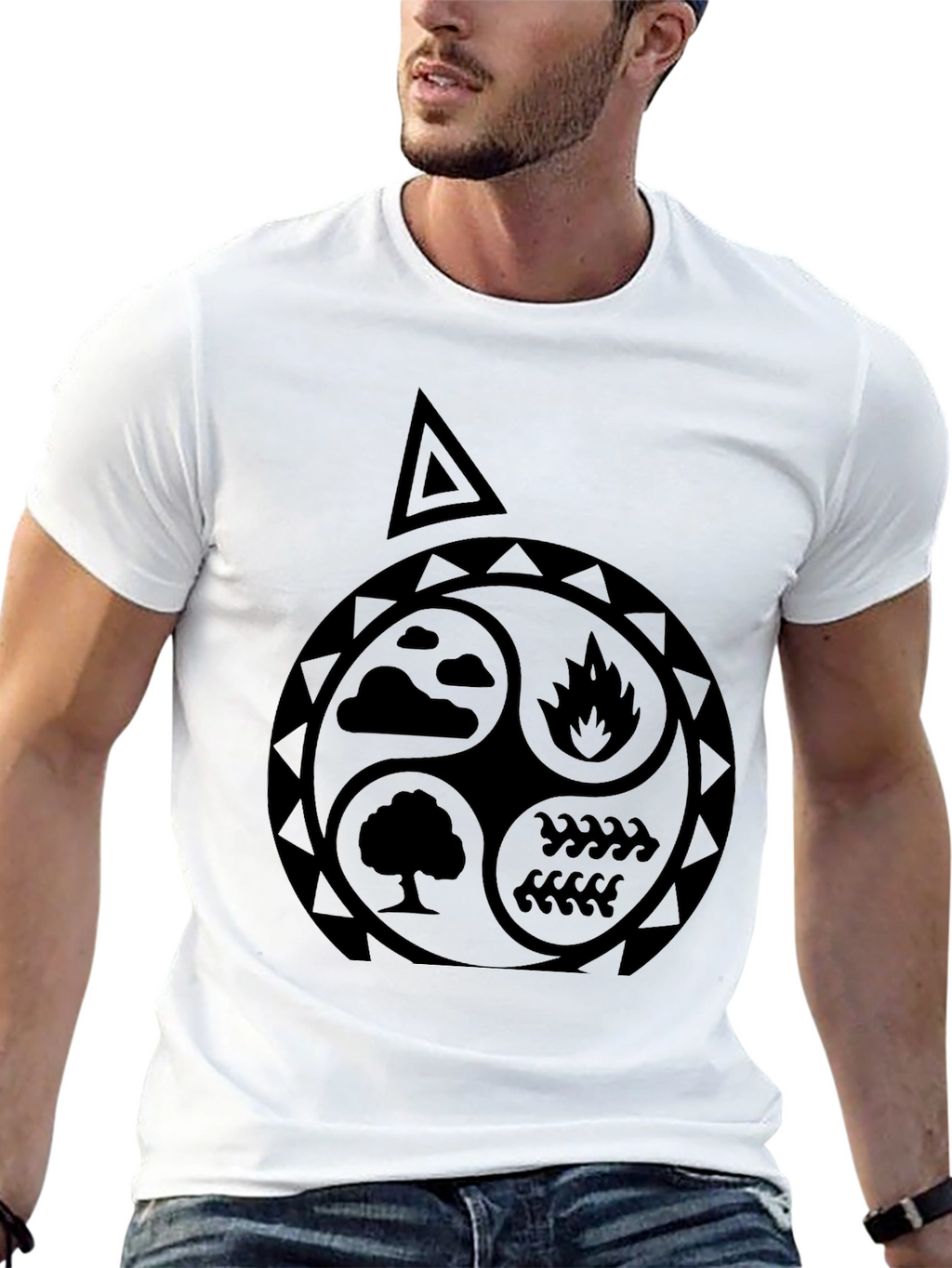 Elements T-Shirt: Earth Air Fire Water Symbol
