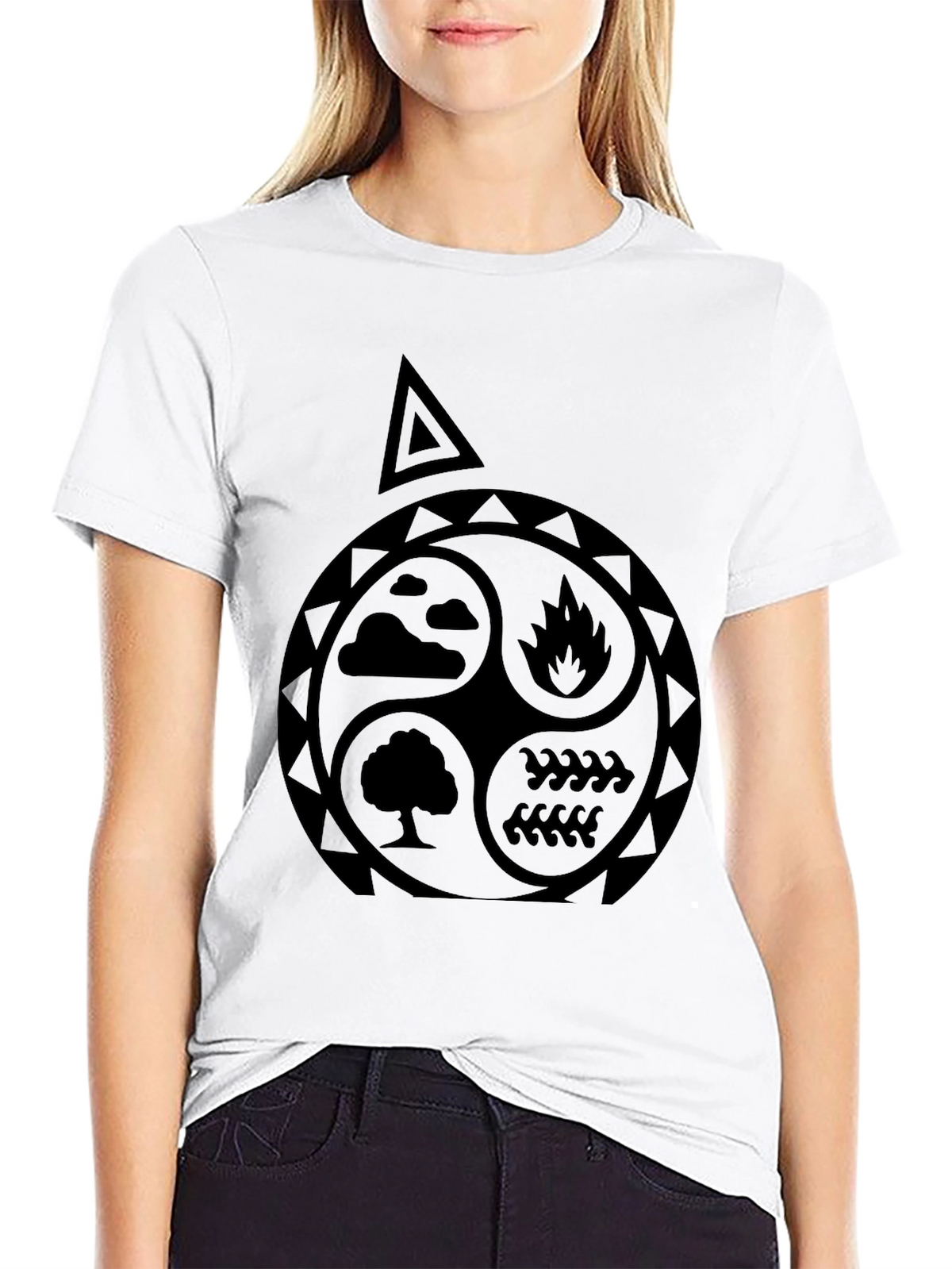 Elements T-Shirt: Earth Air Fire Water Symbol